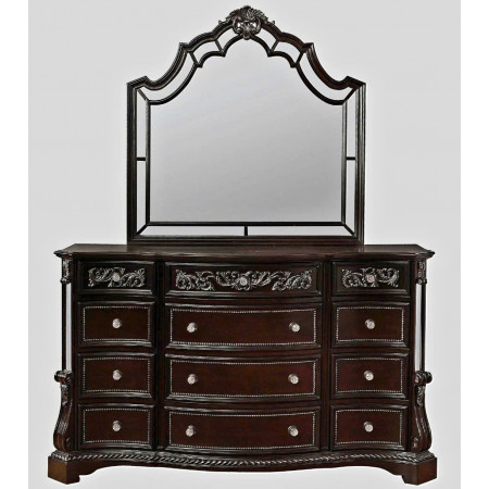 B1660 - Bankston : Tủ Ngang 12 Ngăn Kéo Và Khung Gương